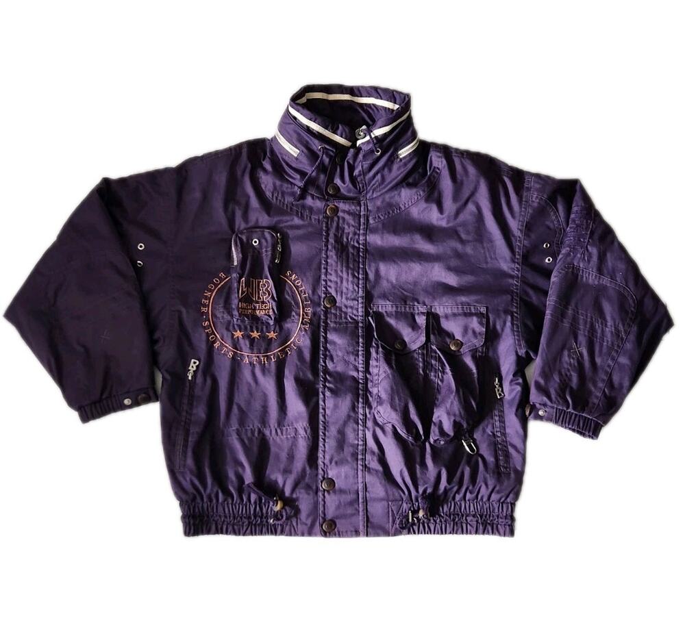 Bogner Vintage Purple Full Zip Retractable Hood Ski Jacket Women's Size 42 Read